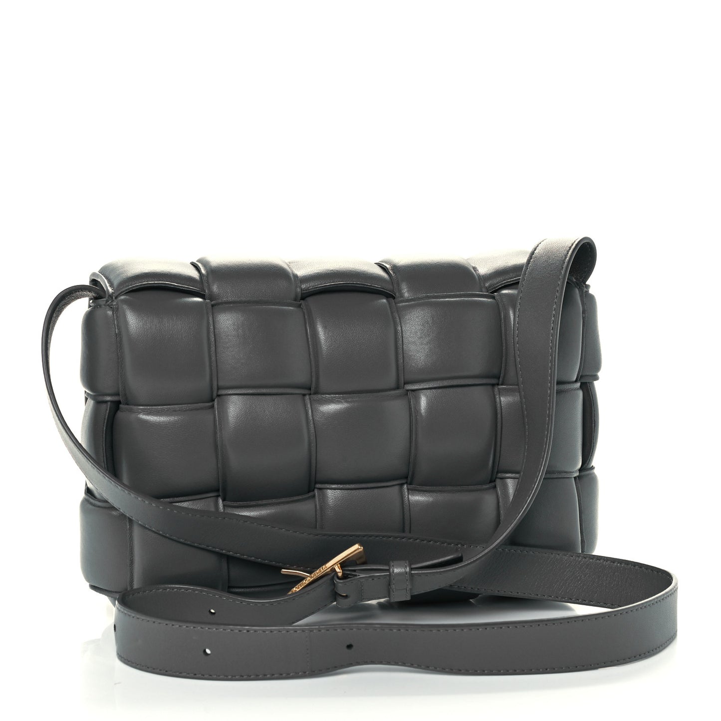 Nappa Maxi Intreccio Padded Cassette Crossbody Bag Thunder