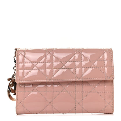 Christian Dior Patent Cannage Lady Dior Explorateur Wallet Pink 1 of 8