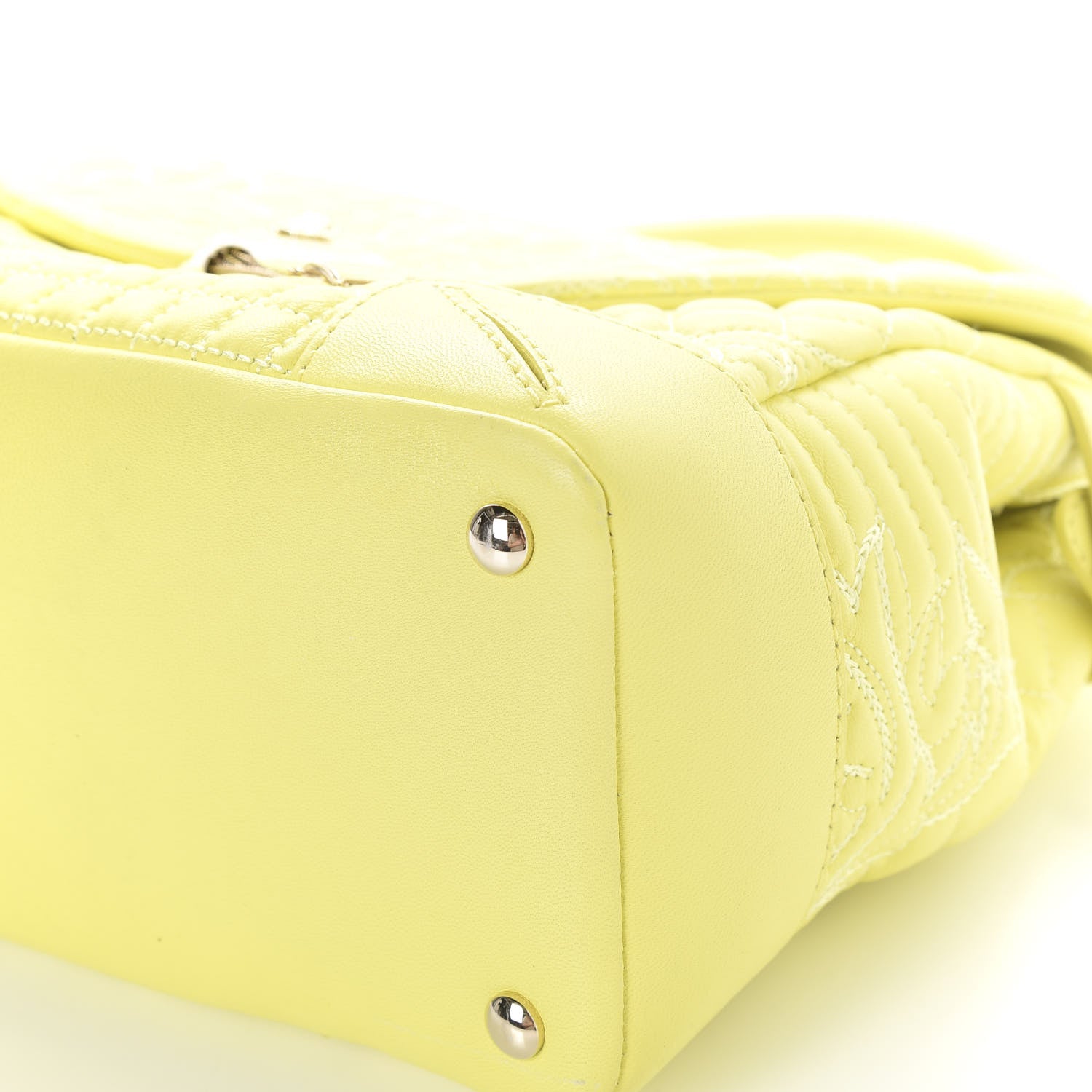 Versace Barocco Quilted Nappa Altea Vanitas Satchel Yellow 10 of 12
