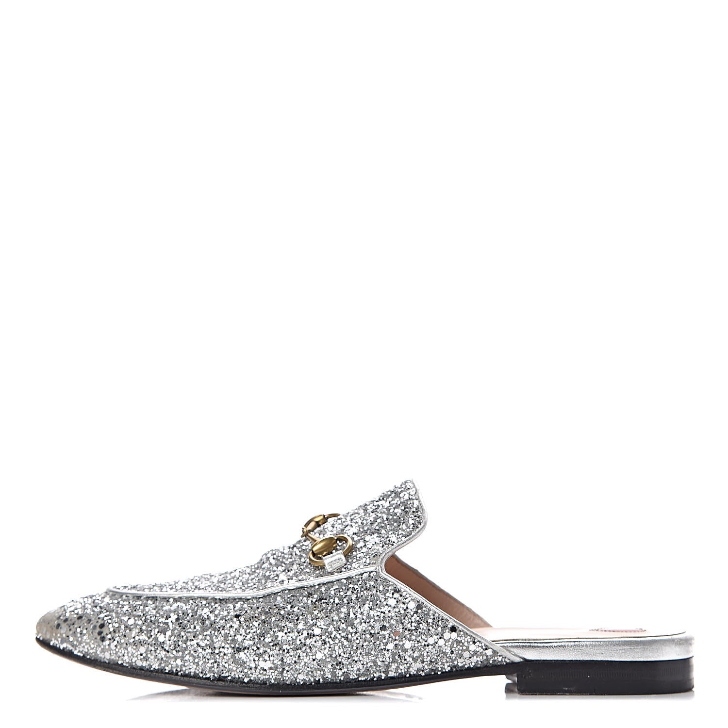 Gucci Glitter Womens Princetown Slippers 39 Silver 1 of 15