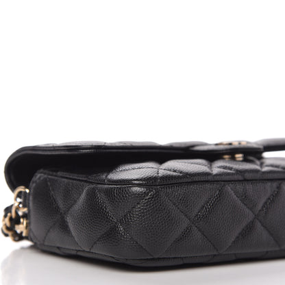 Chanel Caviar Quilted Flap Phone Holder With Chain Black 6 of 12