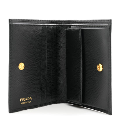 Prada Saffiano Metal Bi-Fold Wallet Black 5 of 7