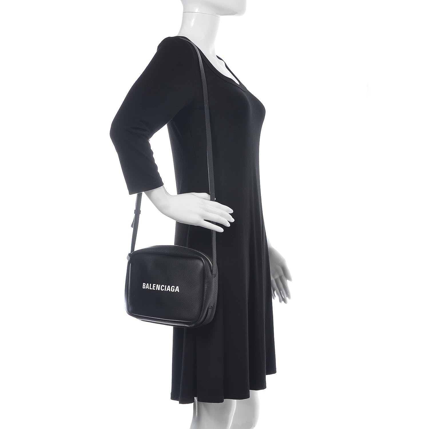 Balenciaga Calfskin Logo XS Everyday Camera Bag Black 2 of 11