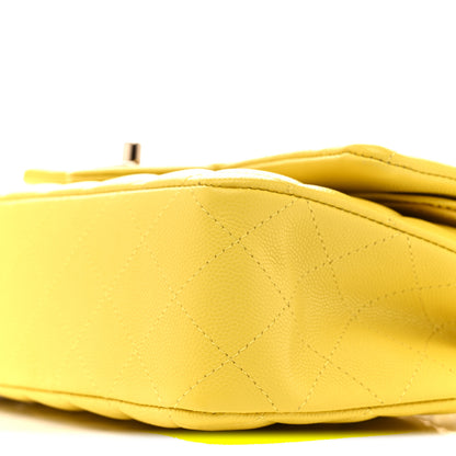 Chanel Caviar Quilted Medium Double Flap Yellow 10 of 11
