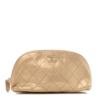 Chanel Metallic Aged Calfskin Quilted Palette Cosmetic Case Gold 1 of 10
