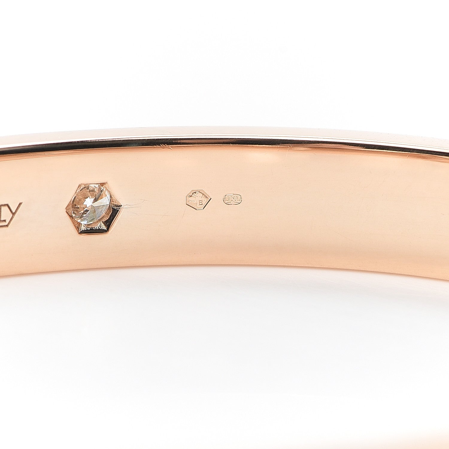 Cartier 18K Pink Gold 4 Diamond LOVE Bracelet 16 6 of 8