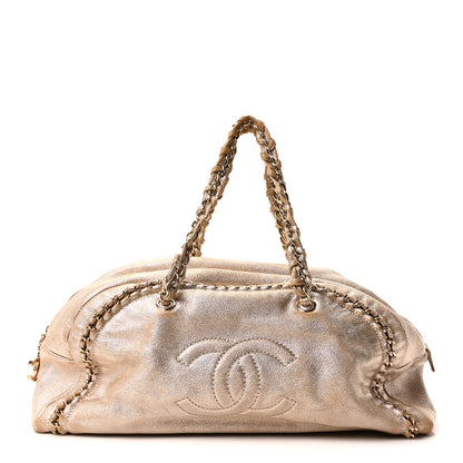 Chanel Metallic Goatskin Extra Large Luxe Ligne Bowler Light Gold 1 of 10