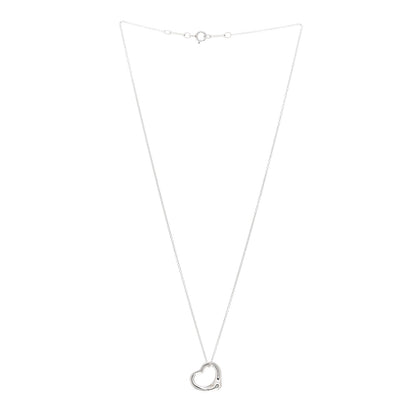Tiffany Sterling Silver 16mm Elsa Peretti Open Heart Pendant Necklace 3 of 4