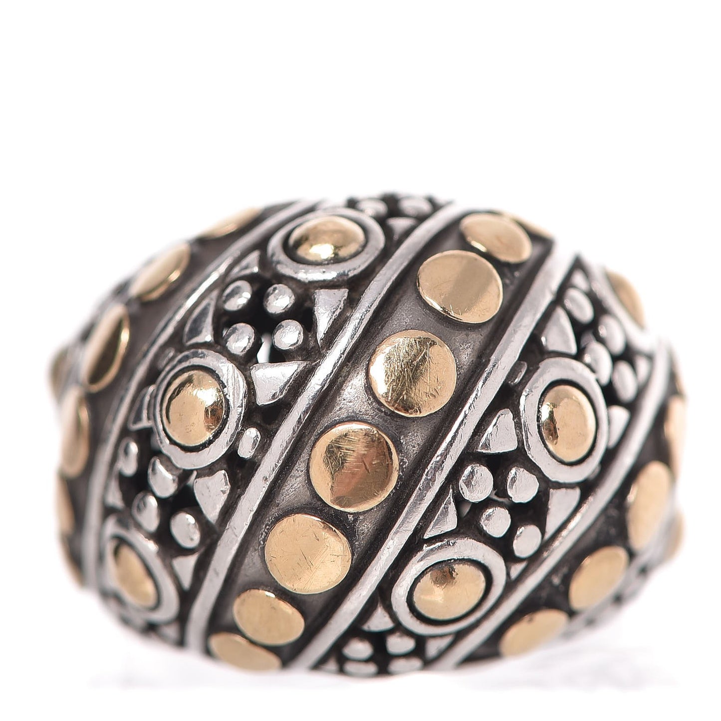 Sterling Silver 18K Yellow Gold Jaisalmer Dot Ring 54.5 7