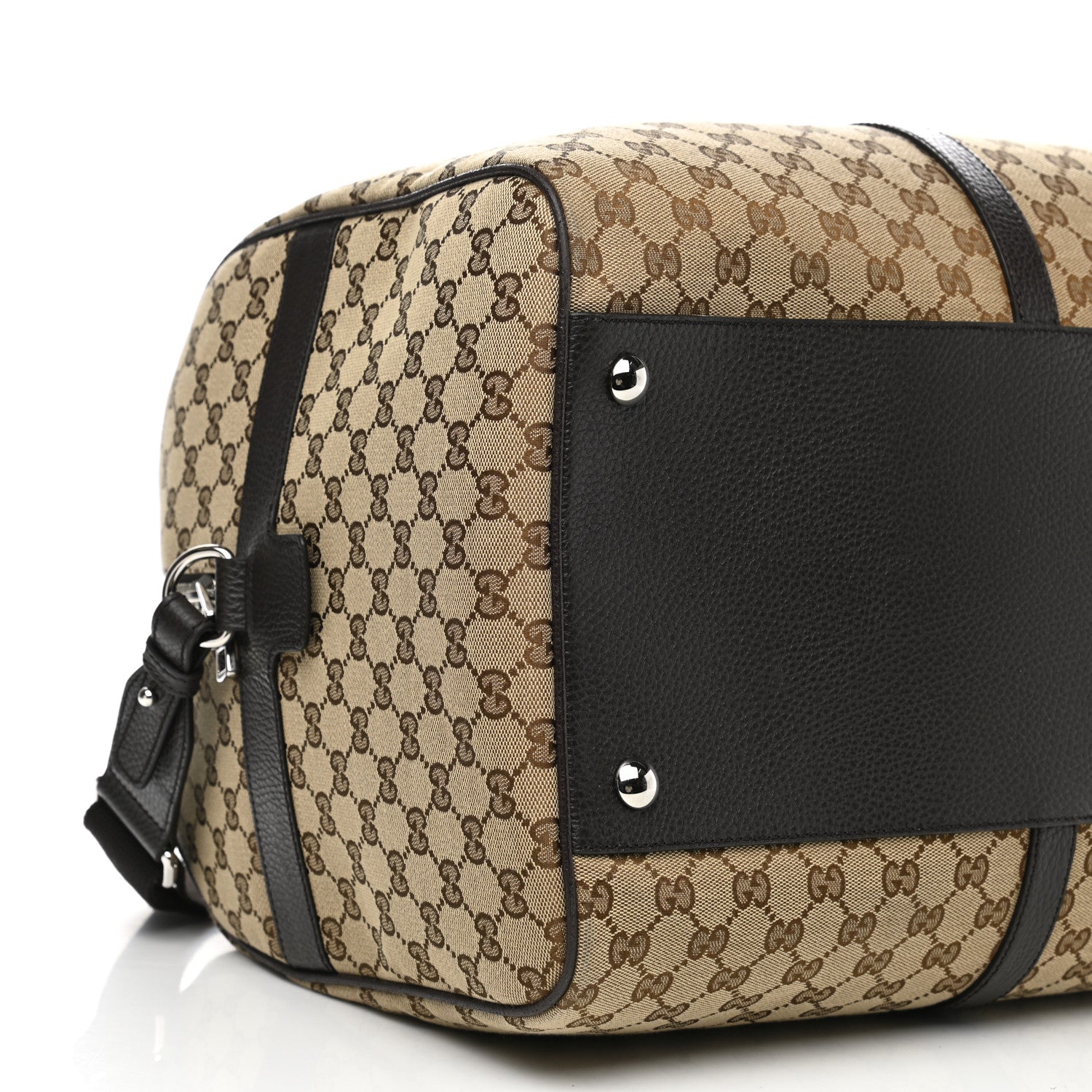Gucci Monogram Dollar Calfskin Large Boston Duffle Bag Beige Ebony Testa di Moro Marrone Scuro 9 of 10
