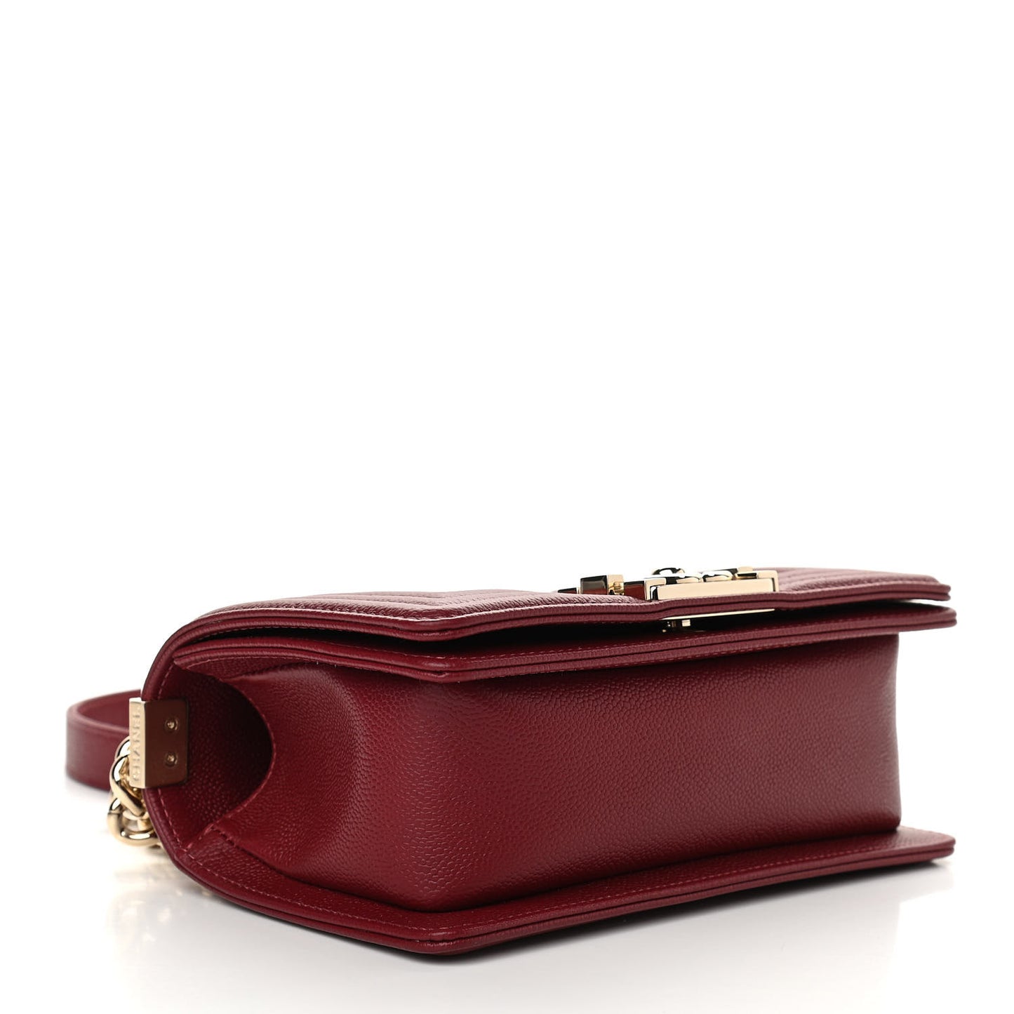 Caviar Quilted Small Boy Flap Burgundy