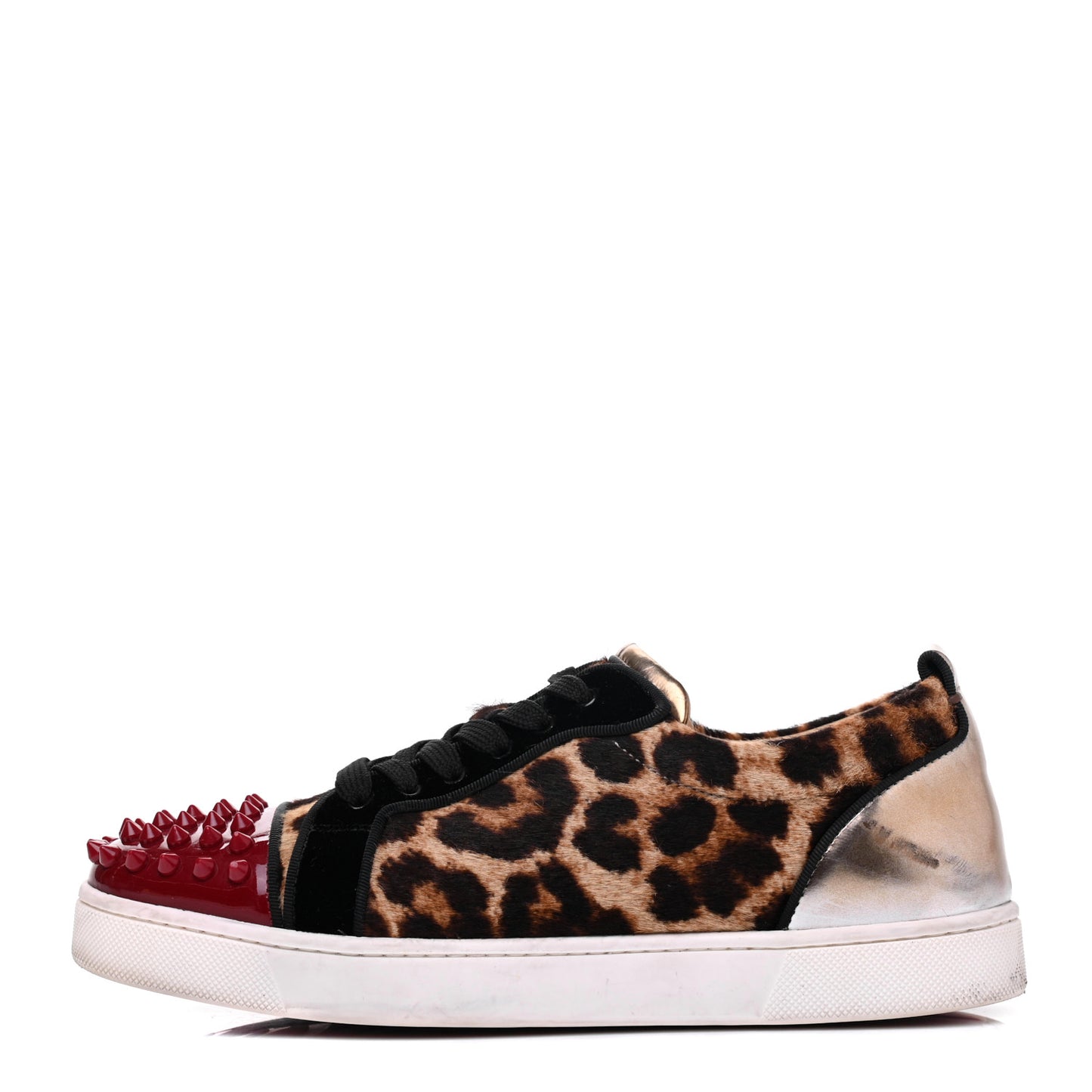 Pony Hair Spikes Orlato Flat Sneakers 38.5 Leopard