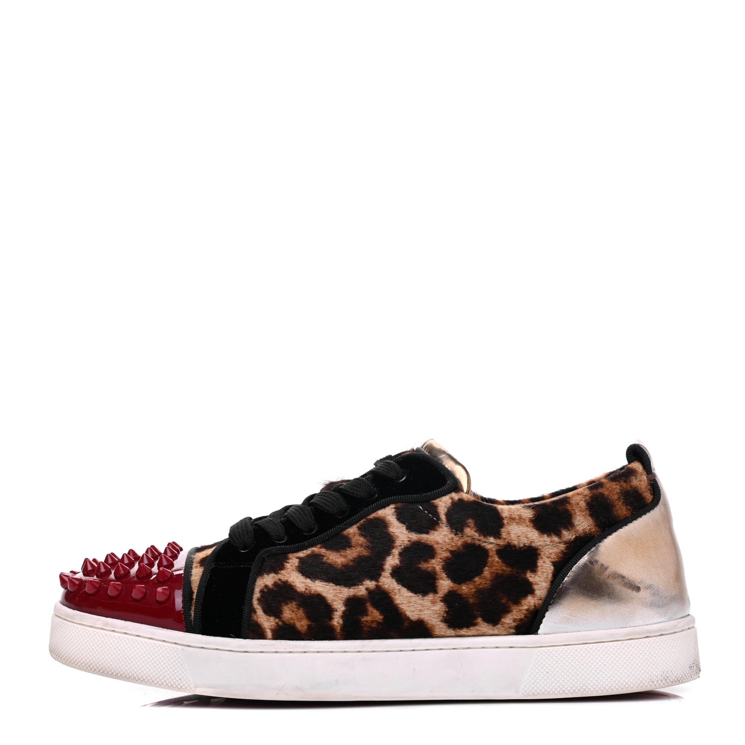 Christian Louboutin Pony Hair Spikes Orlato Flat Sneakers 38.5 Leopard 1 of 26