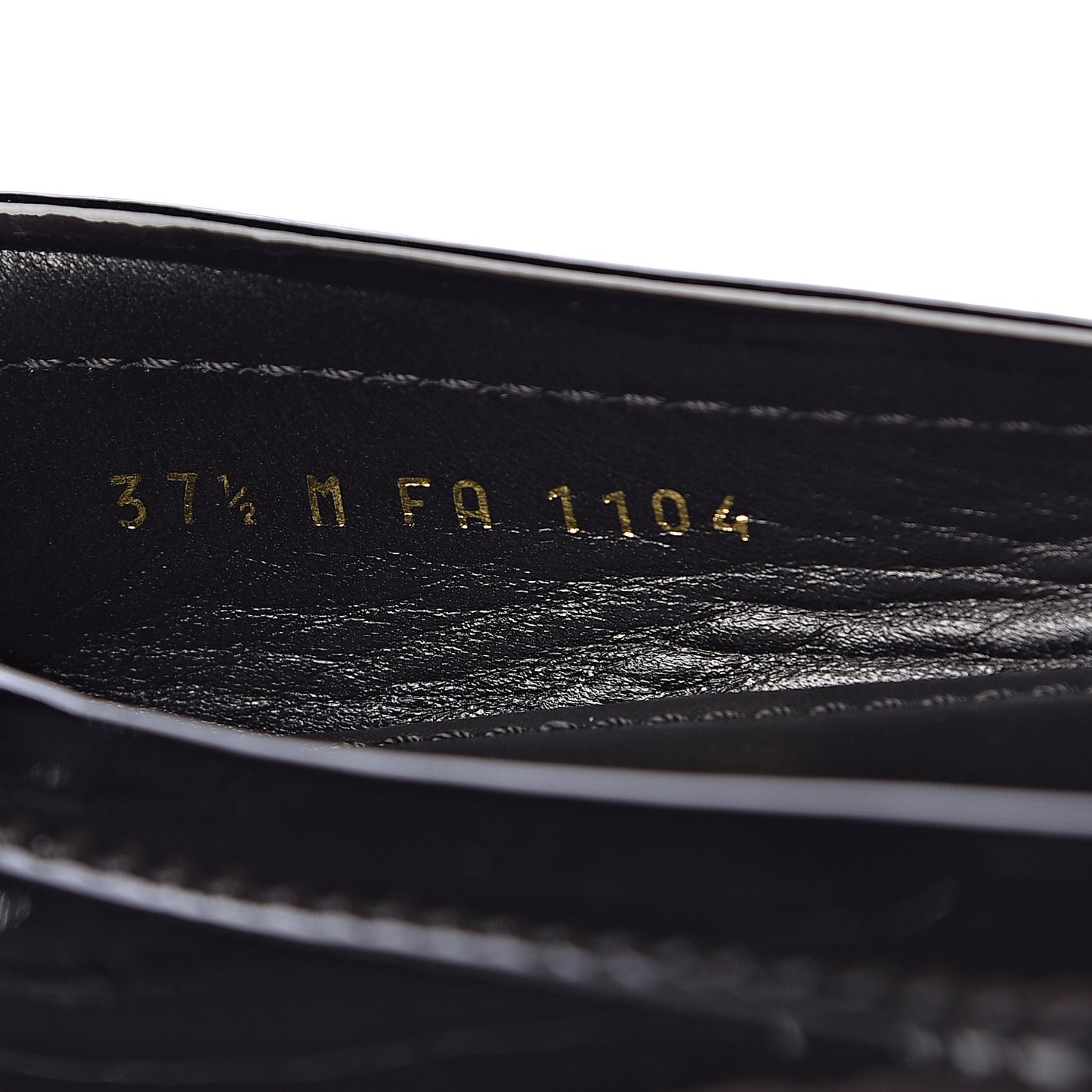Patent Calfskin Oxford Loafers 37.5 Black