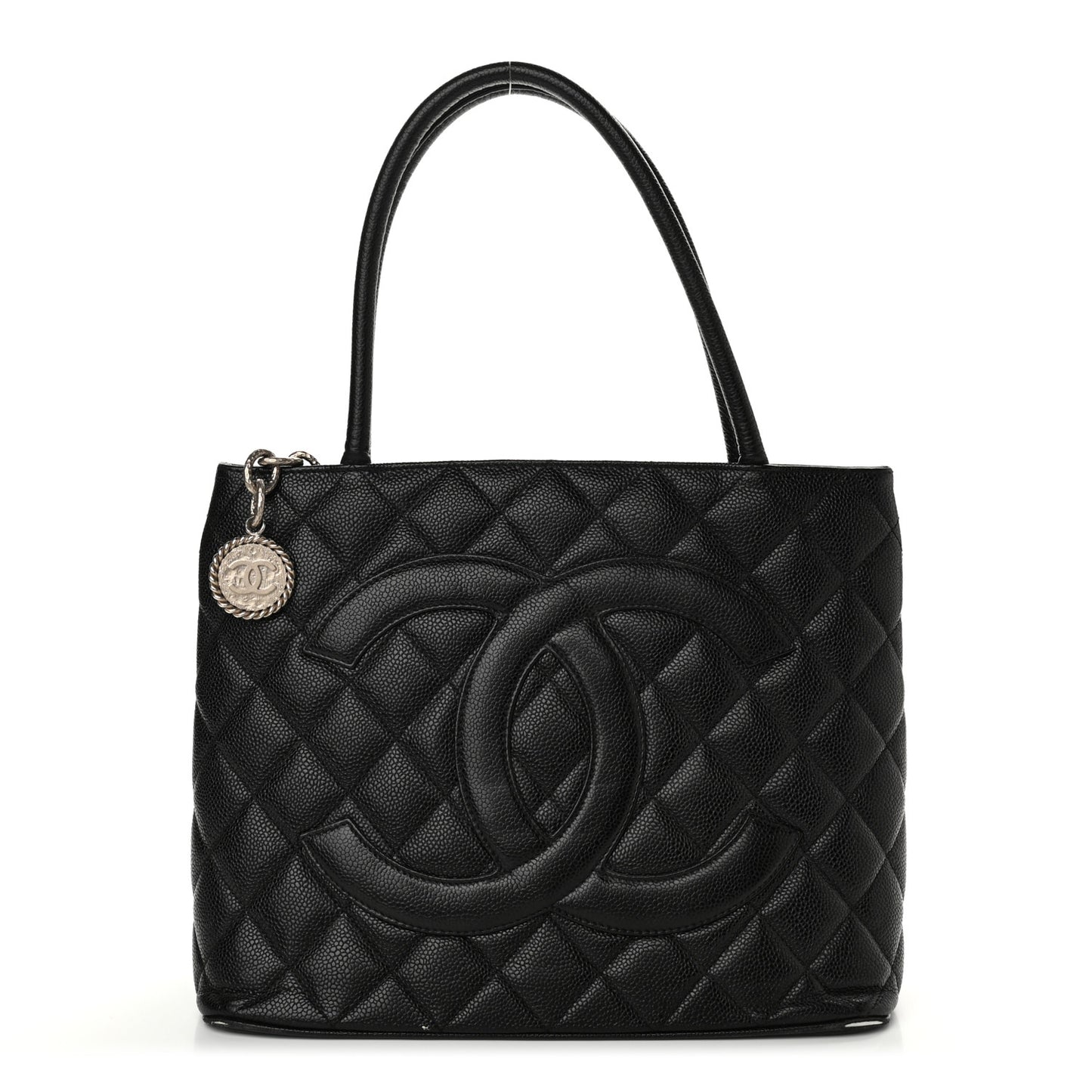 Caviar Quilted Medallion Tote Black