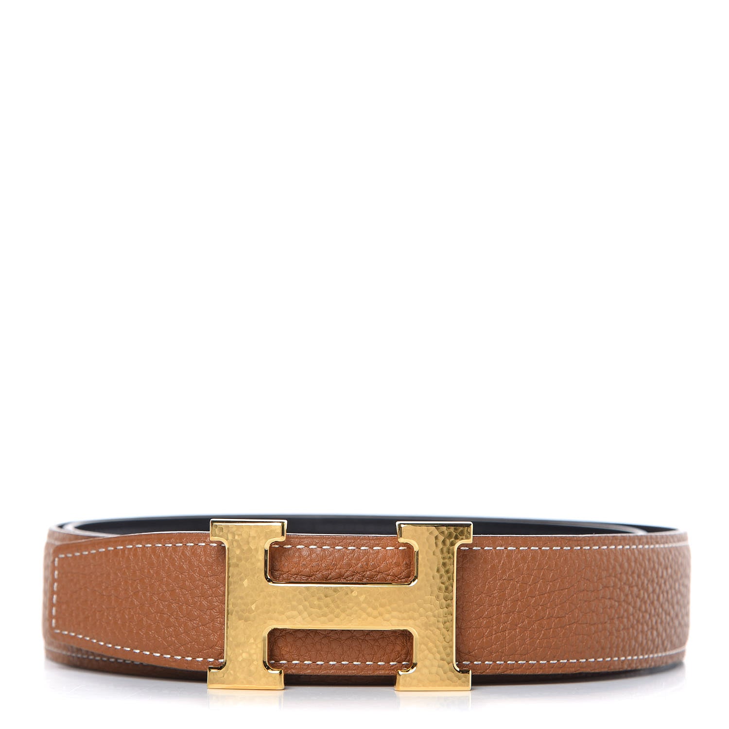 Hermes Box Togo Martelee H Belt 32mm Belt 90 Black Gold 1 of 6