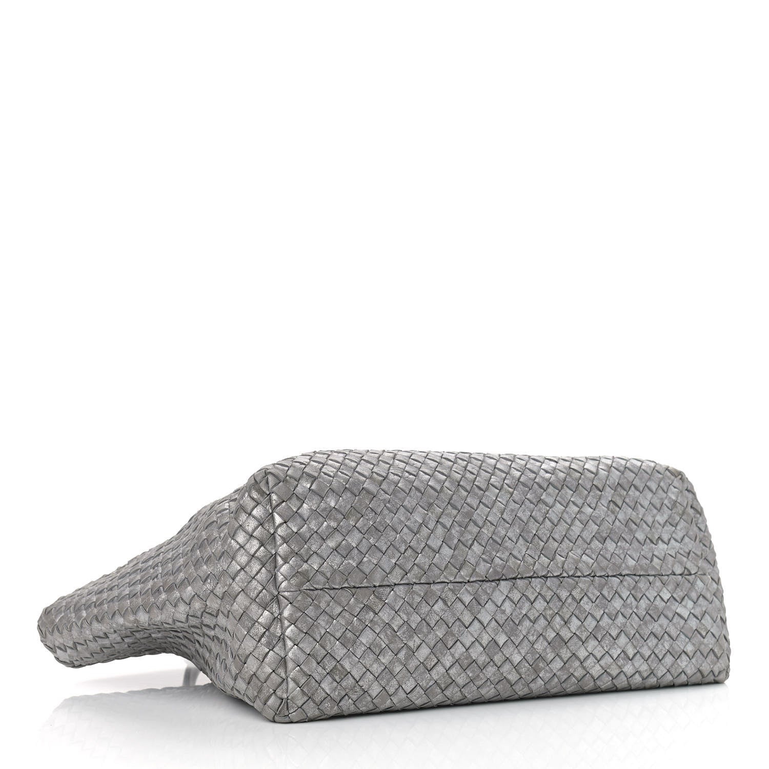 Bottega Veneta Metallic Nappa Intrecciato Medium Moon Cabat Silver 5 of 12