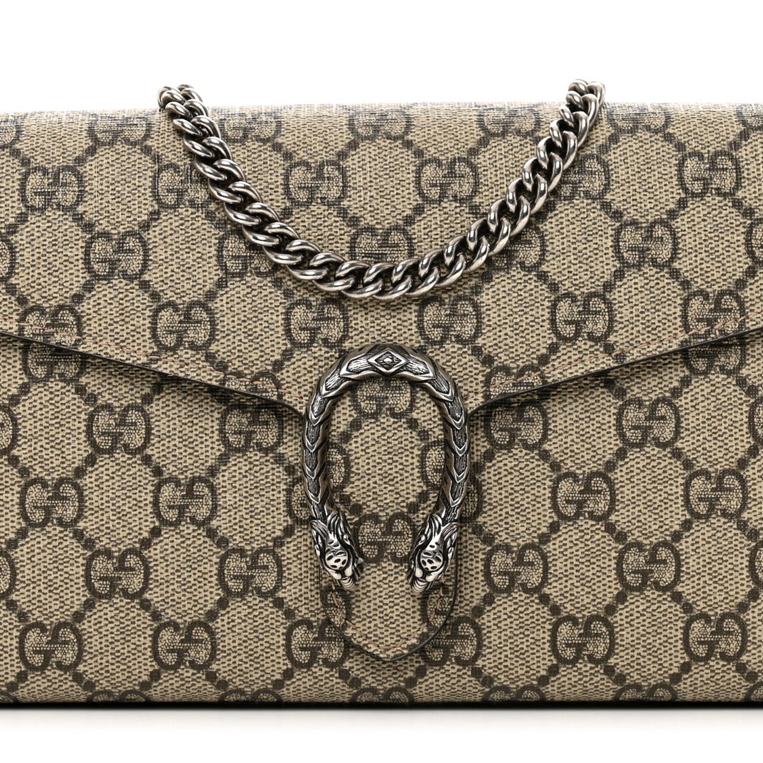 Gucci GG Supreme Monogram Mini Dionysus Chain Wallet Beige Taupe 8 of 12