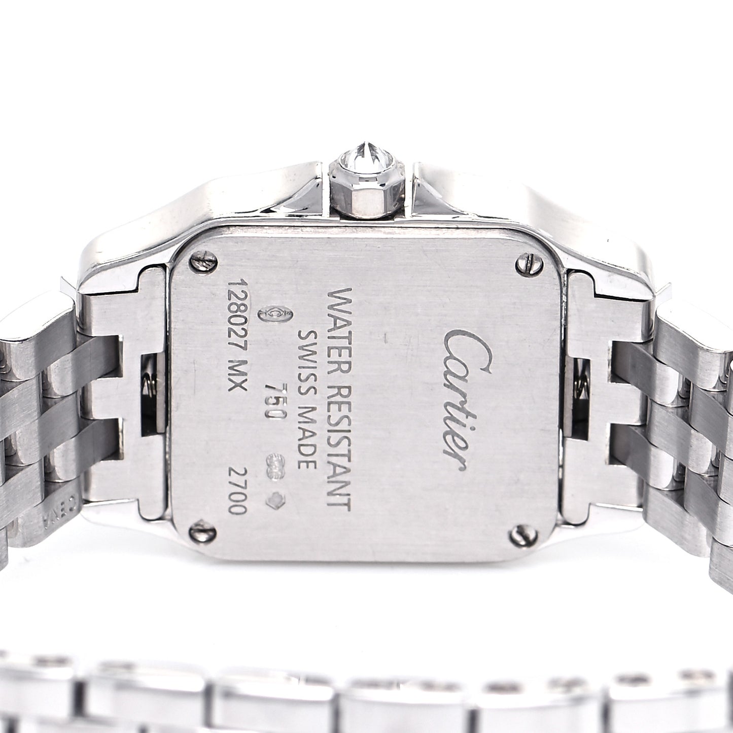 18K White Gold Diamond 20mm Santos Demoiselle Quartz Watch