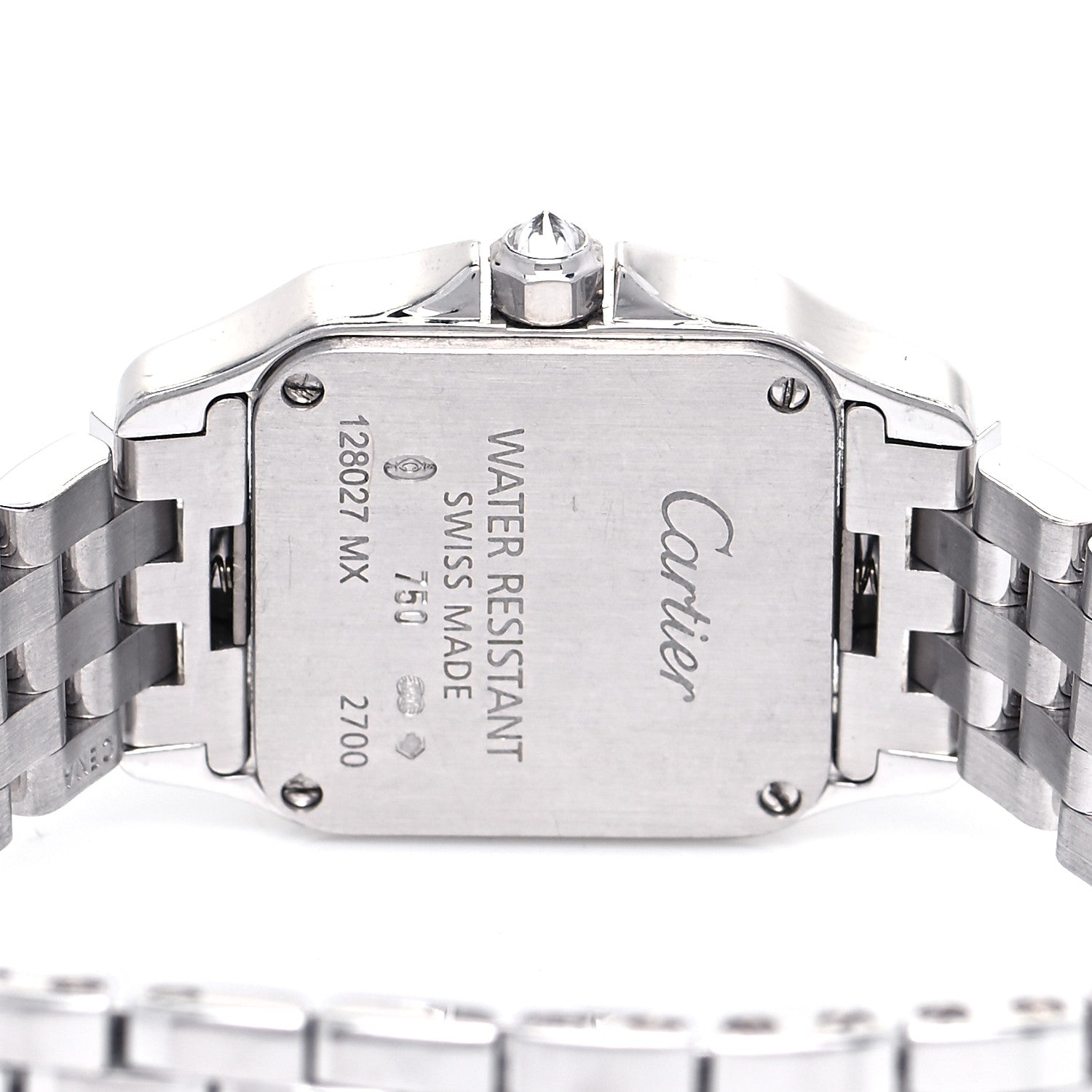Cartier 18K White Gold Diamond 20mm Santos Demoiselle Quartz Watch 4 of 5