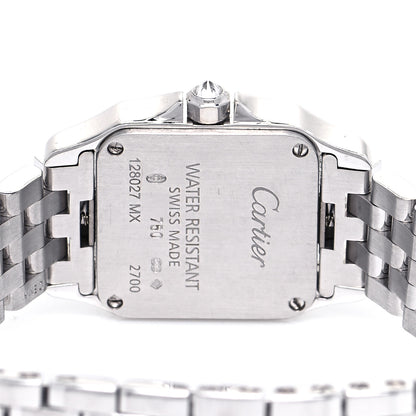 Cartier 18K White Gold Diamond 20mm Santos Demoiselle Quartz Watch 4 of 5