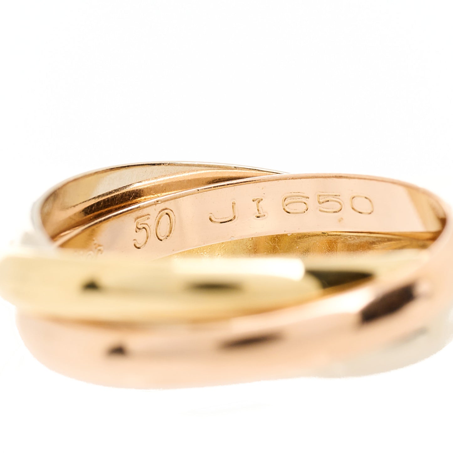 18K Pink Yellow White Gold Small Trinity Ring 50 5.25