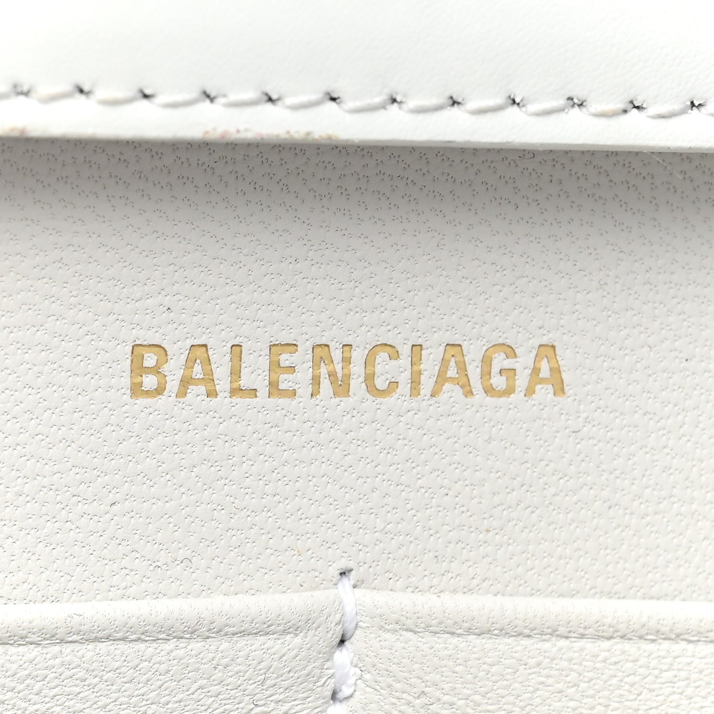 Shiny Box Calfskin Hourglass Chain Bag White