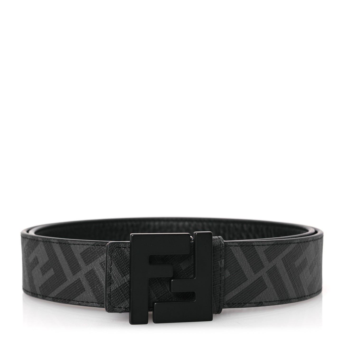 Cuoio Romano Glazed Fabric Enamel FF 1974 Reversible Belt 95 38 Black
