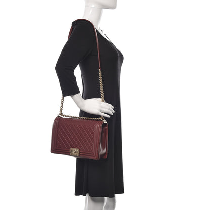 Chanel Lambskin Quilted New Medium Boy Flap Dark Red 2 of 10