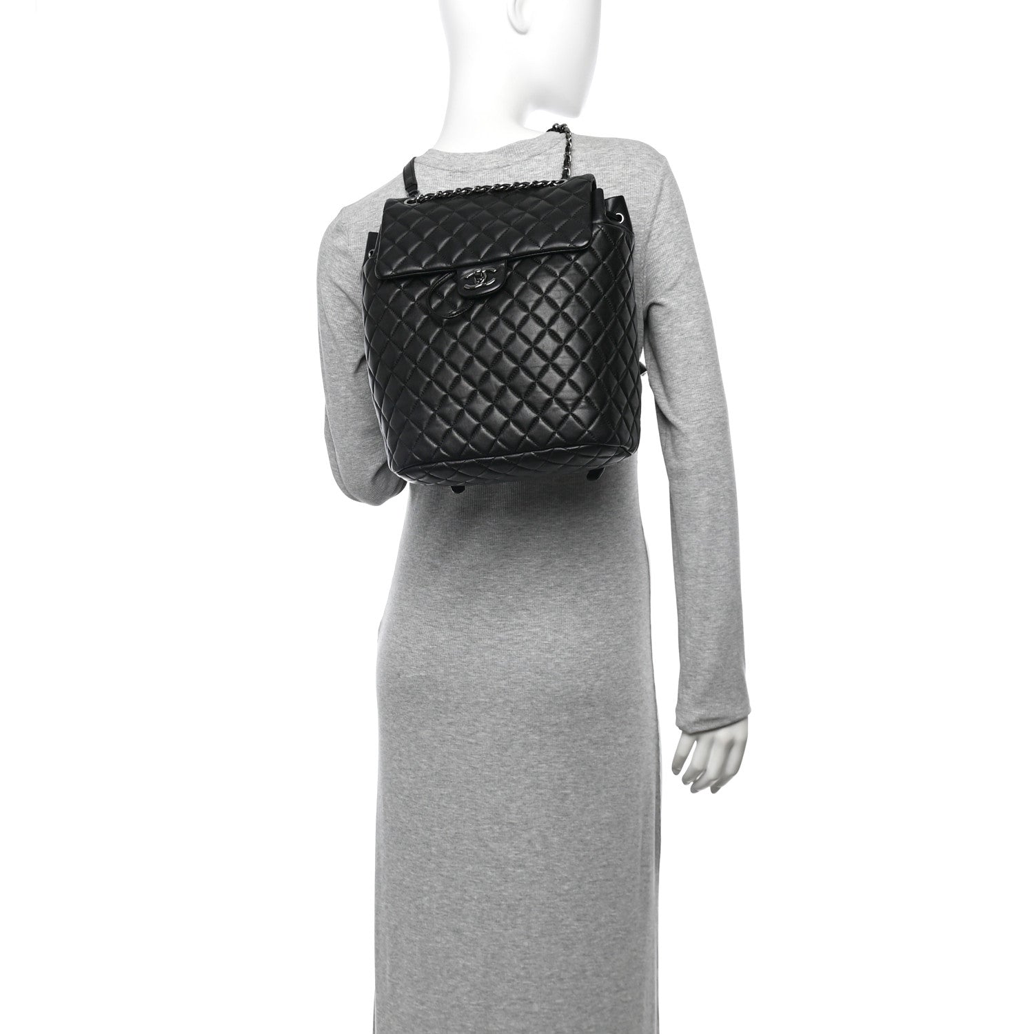 Chanel Lambskin Quilted Large Urban Spirit Backpack Black 2 of 12