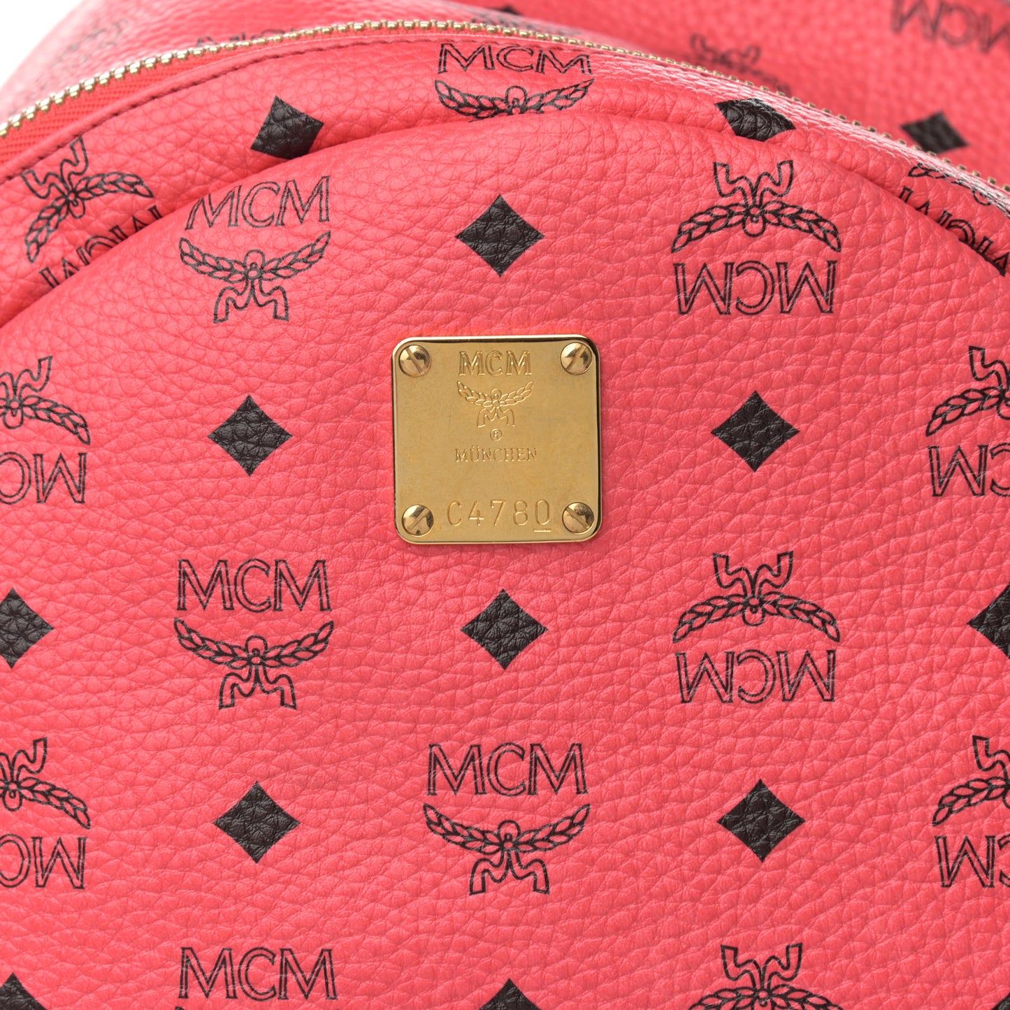 Visetos Medium Side Studs Stark Backpack Corail