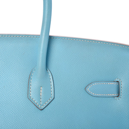 Hermes Epsom Candy Birkin 35 Celeste Mykonos 23 of 38