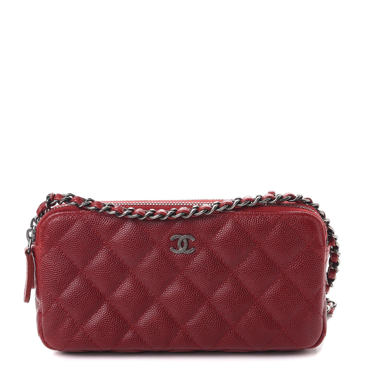 Chanel Caviar Quilted Small Clutch With Chain Red 1 of 11