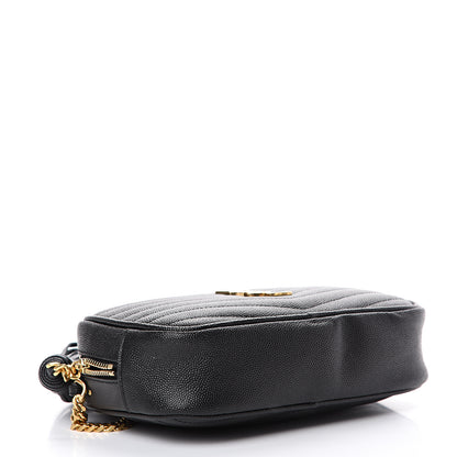 Saint Laurent Grain De Poudre Matelasse Monogram Mini Lou Camera Bag Black 3 of 12