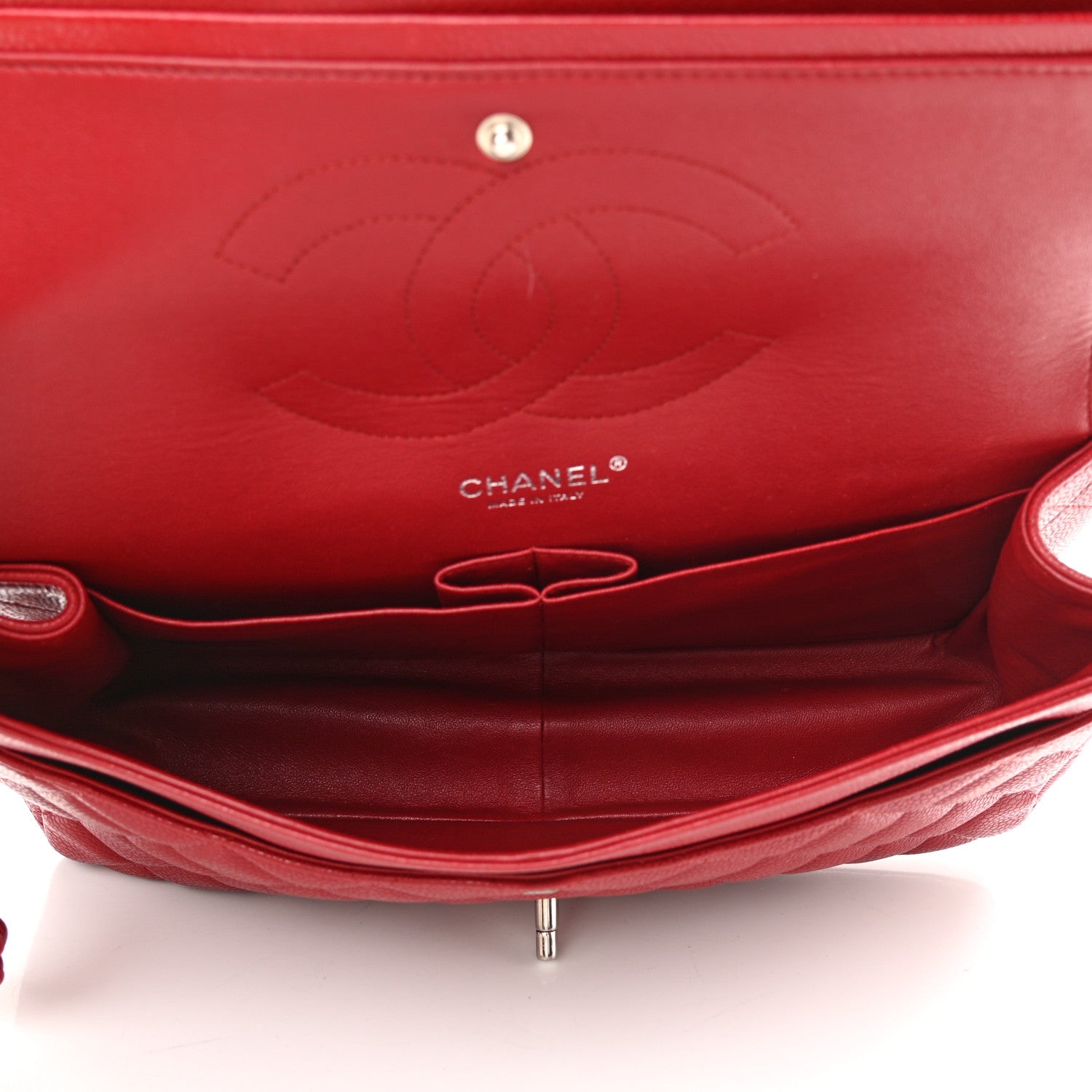 Chanel Caviar Quilted Jumbo Double Flap Red 5 of 11