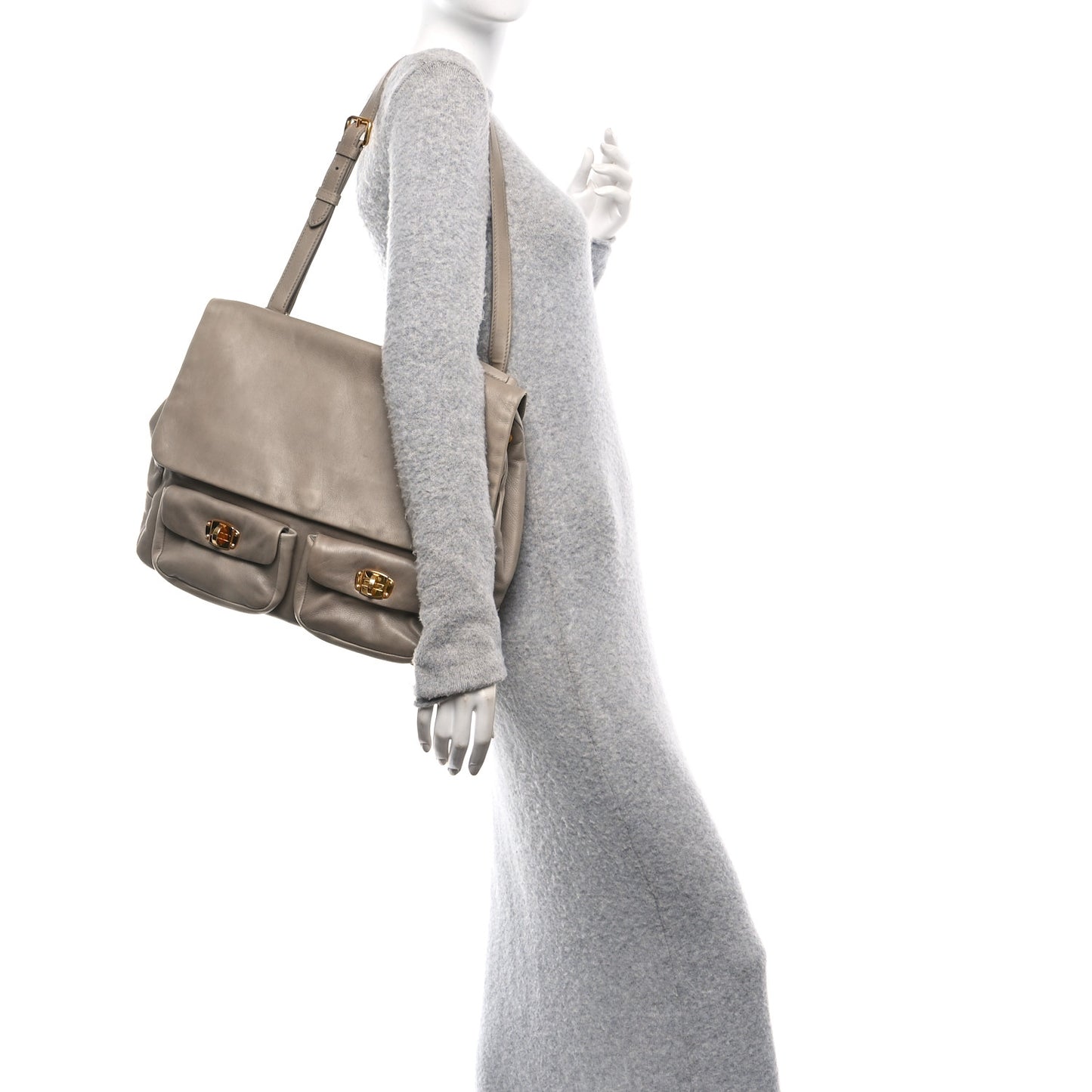Goatskin Shoulder Bag Pomice