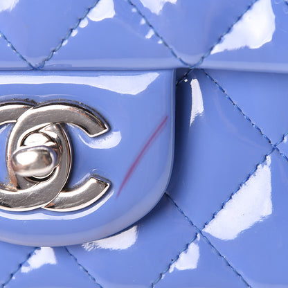 Chanel Patent Calfskin Quilted Mini Rectangular Flap Blue 11 of 14