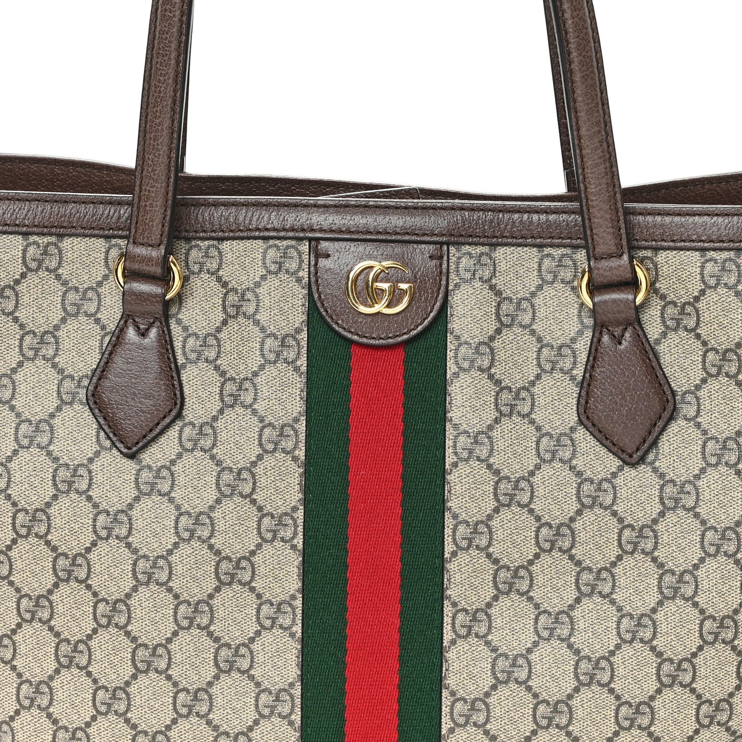 GG Supreme Monogram Medium Ophidia Shopping Tote Brown