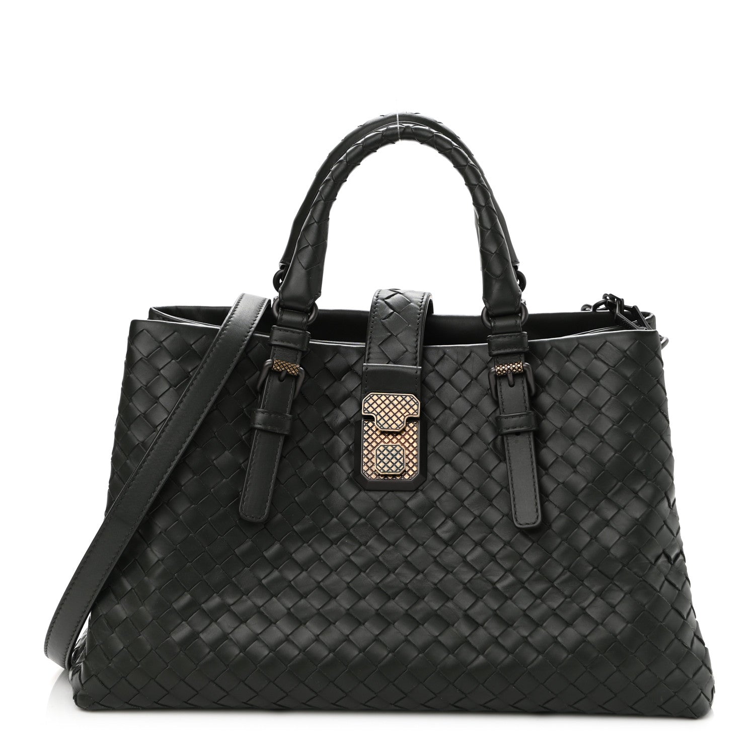Bottega Veneta Nappa Intrecciato Small Roma Tote Dark Green 1 of 11