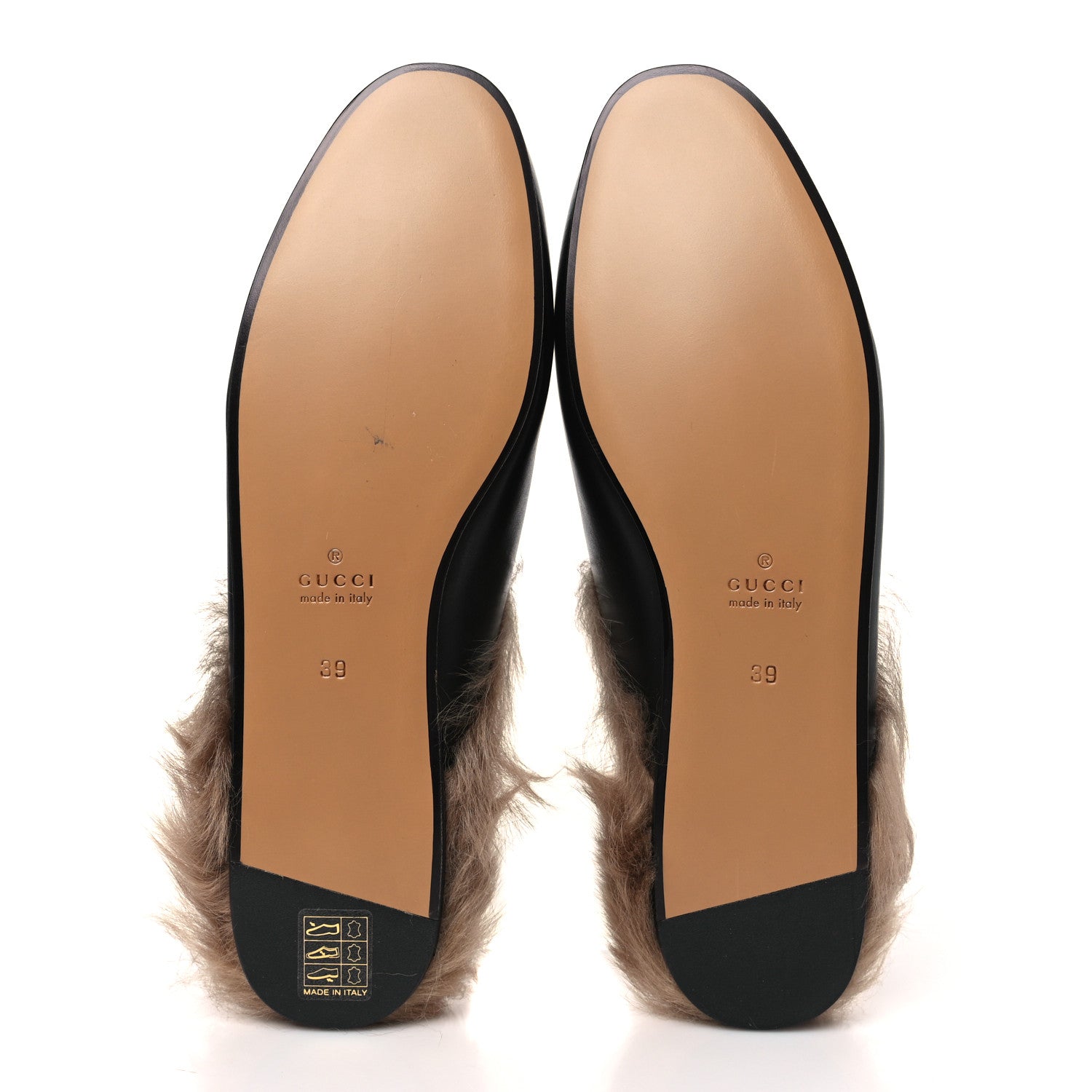 Gucci Calfskin Fur Womens Princetown Slippers 39 Black 5 of 7