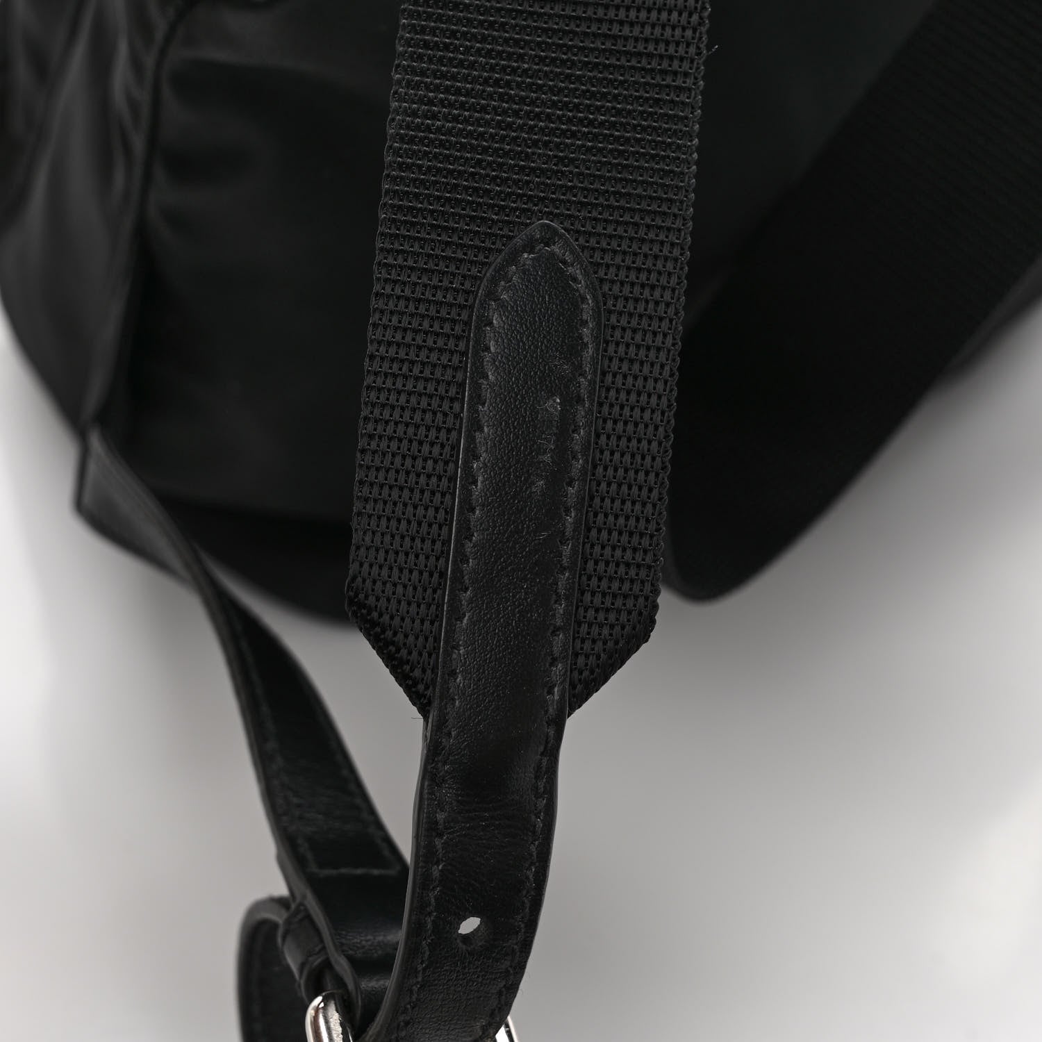 Prada Tessuto Nylon Soft Calfskin Small Backpack Black 11 of 12