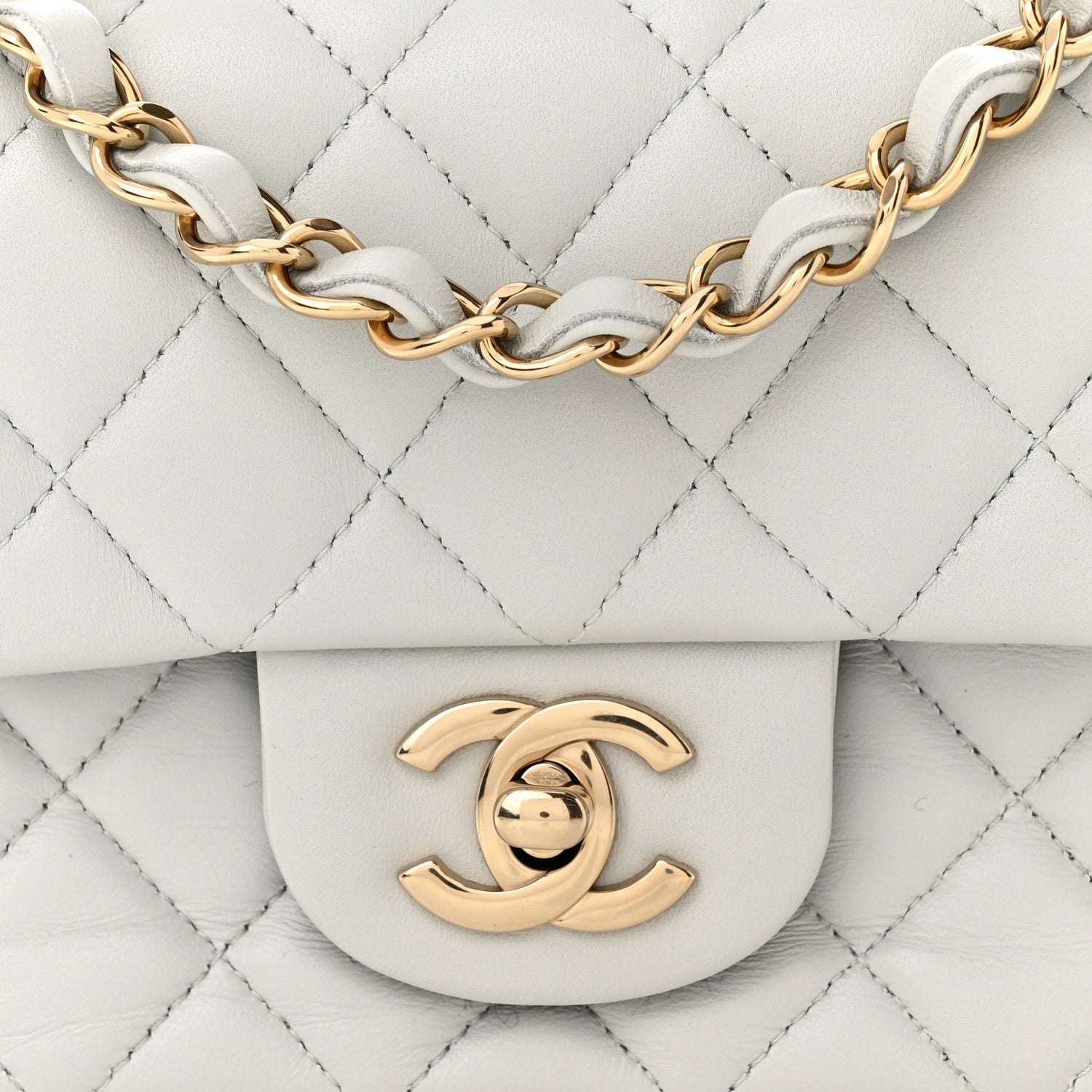 Chanel Lambskin Quilted Mini Rectangular Flap Light Blue 8 of 11