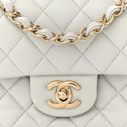 Chanel Lambskin Quilted Mini Rectangular Flap Light Blue 8 of 11