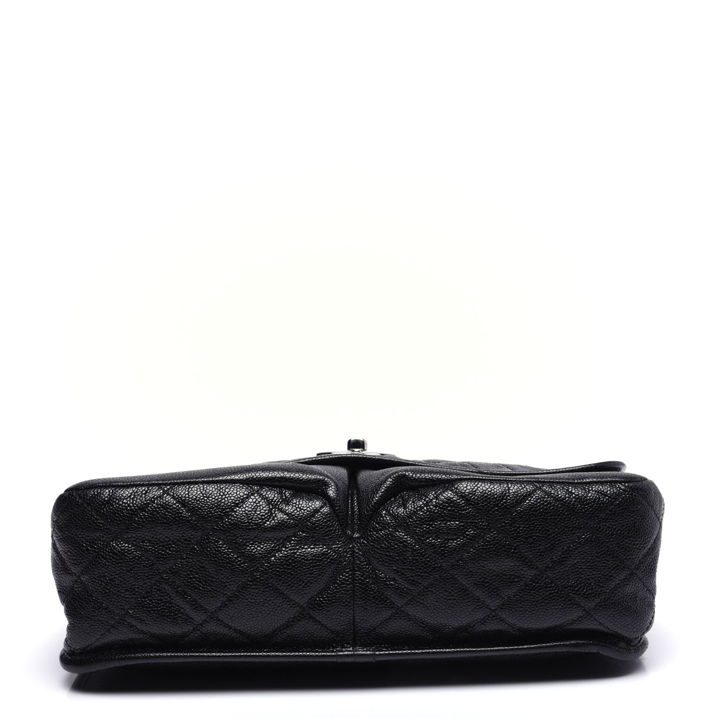 Grained Calfskin Large Natural Beauty Flap Black