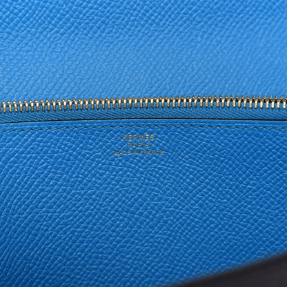 Hermes Epsom Casaque Kelly Wallet To Go Black Bleu Indigo Bleu Frida 8 of 10