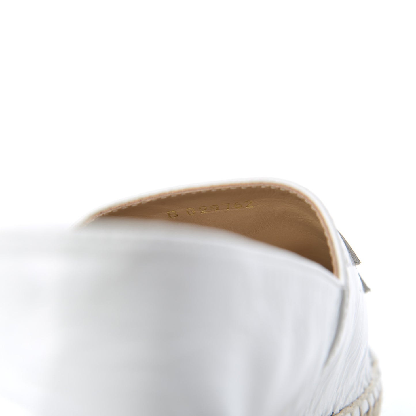 Distressed Patent CC Espadrilles 39 White Silver