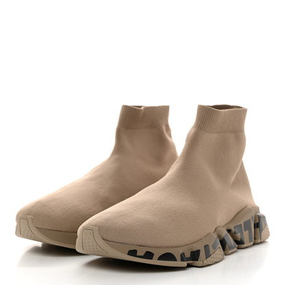 Balenciaga Neoprene Knit Mens Speed Graffiti Sneakers 46 Beige 3 of 9