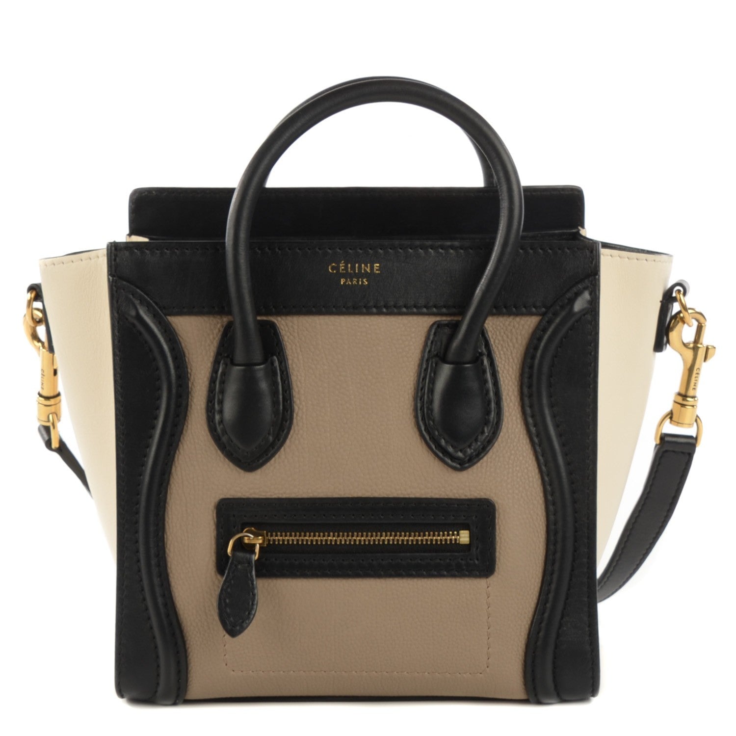 Celine Smooth Velluto Calfskin Nano Tri-Color Luggage Black 1 of 11