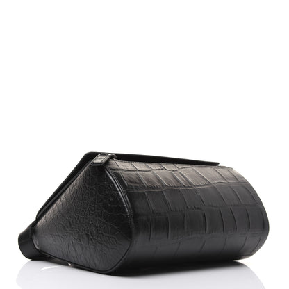 Givenchy Calfskin Crocodile Embossed Medium Pandora Box Crossbody Bag Black 4 of 28