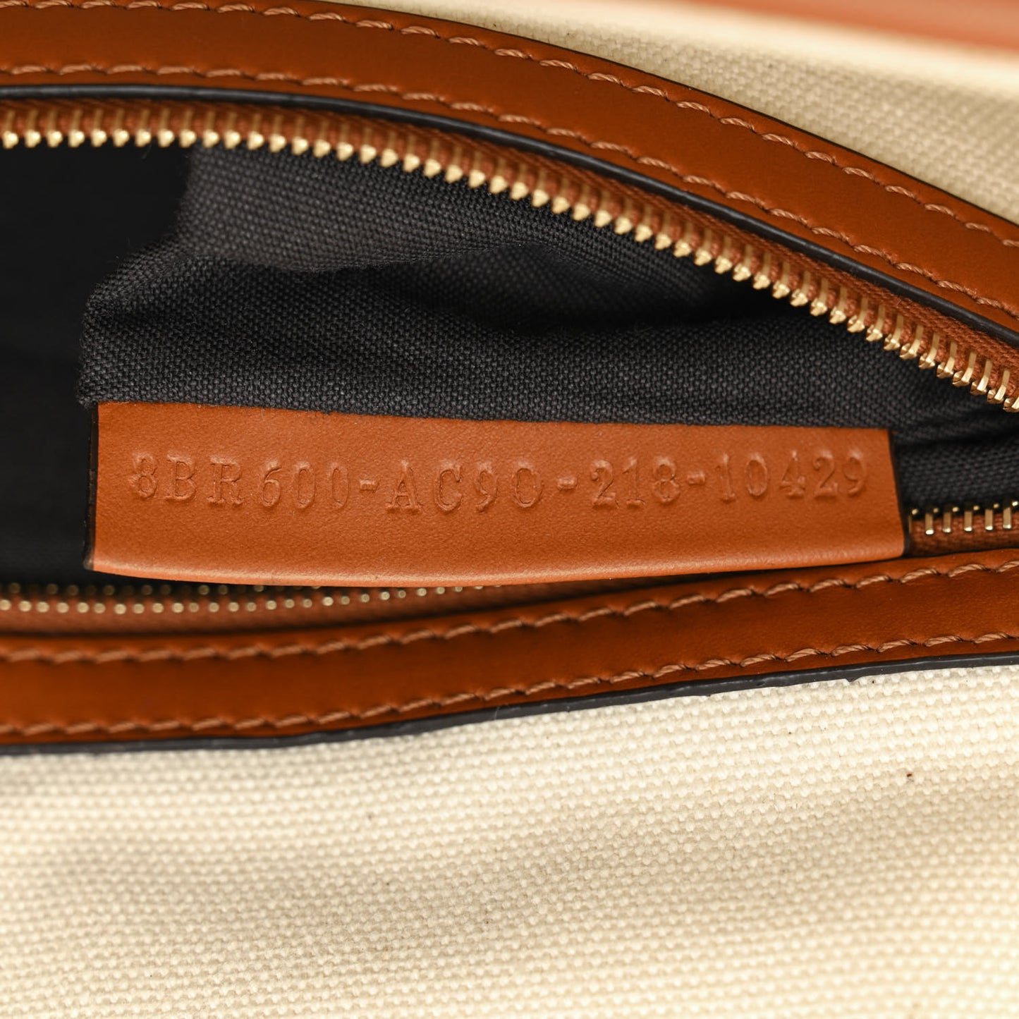 Canvas Vitello King Bi-Color Strap FF Embroidered Baguette Grezzo Brandy Cuoio